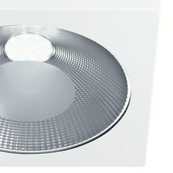 acquista Plafonnier cubique Métal Blanc Chrome réflecteur Led 20 watts 5500 kelvin Intec LED-SLOT-20WF