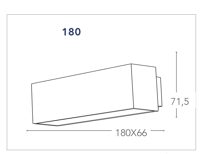 Applique Moderna Alluminio Nera Luce Sopra e Sotto Led 16 watt Luce Naturale Intec LED-W-AGERA-180-3