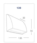 Faretto Segna Passi Emissione Luce verso Basso Alluminio Nero Led 4 watt Luce Naturale Intec LED-W-SHELBY-130-4