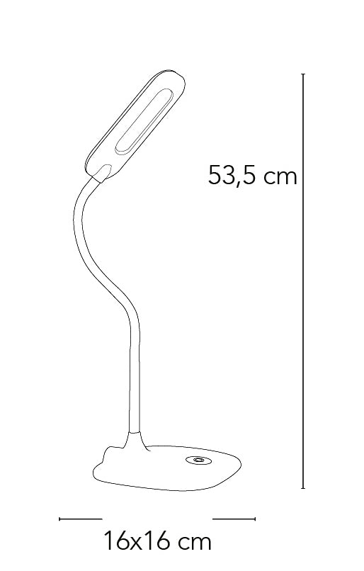 Lampada da Lettura Scrivania Silicone Grigio Metallo Plastica Comandi Touch Led 4,8 watt Luce Naturale Ambiente LEDT-DARWIN-4