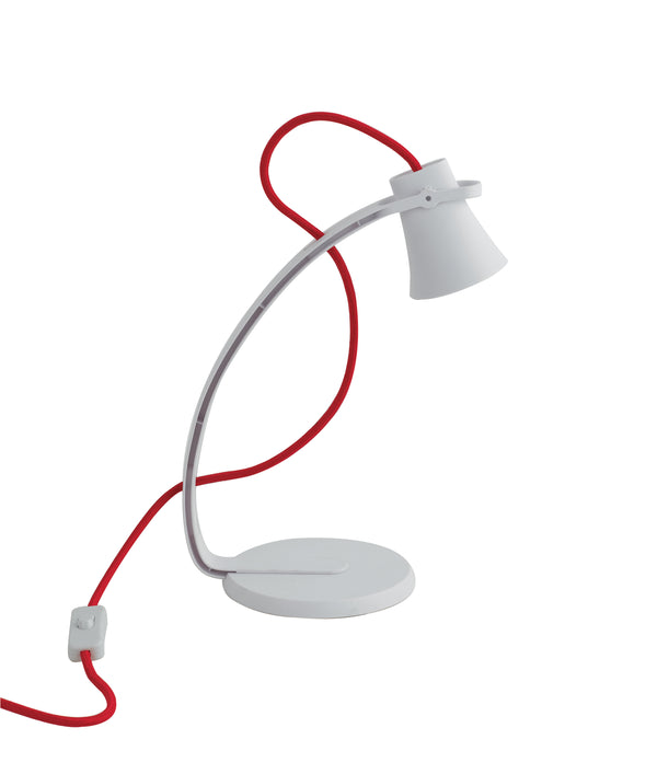 prezzo Lampe de bureau en plastique blanc et métal, lampe LED 2,4 watts, lumière naturelle