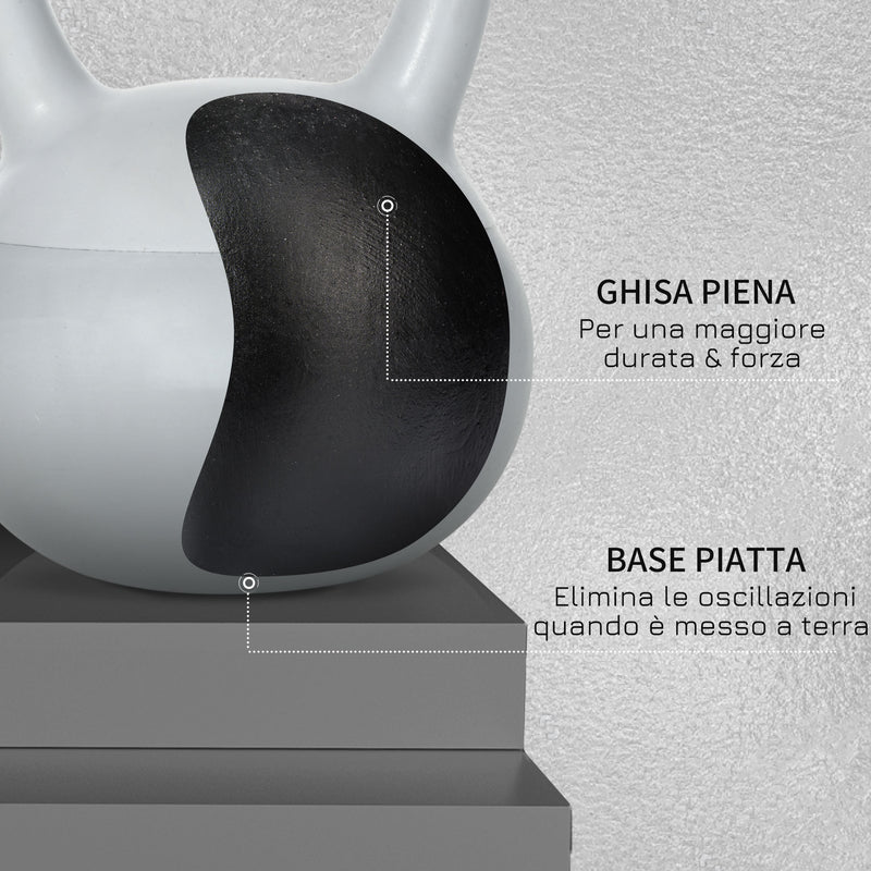 Kettlebell per Allenamento 4 Kg in PVC e Sabbia Metallica Grigio-5