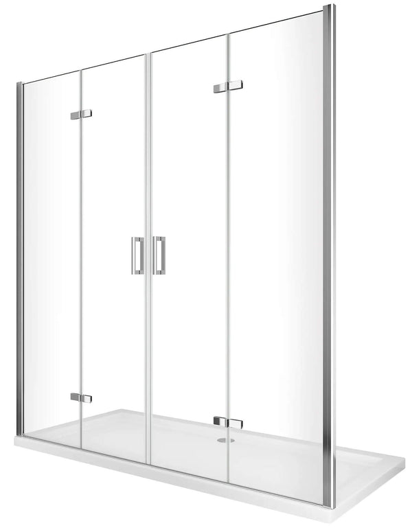 Porte de Douche 2 Portes Pliantes en Cristal Transparent 6mm H190 Différentes Tailles prezzo