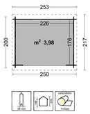 Casette Box da Giardino Porta Utensili 250x200 cm Senza Pavimento Nina in Legno di Abete Grezzo-3