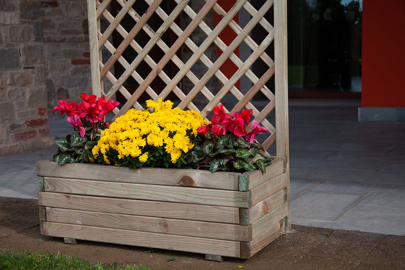 Fioriera da Giardino con Traliccio 120x44x180 cm in Legno-4