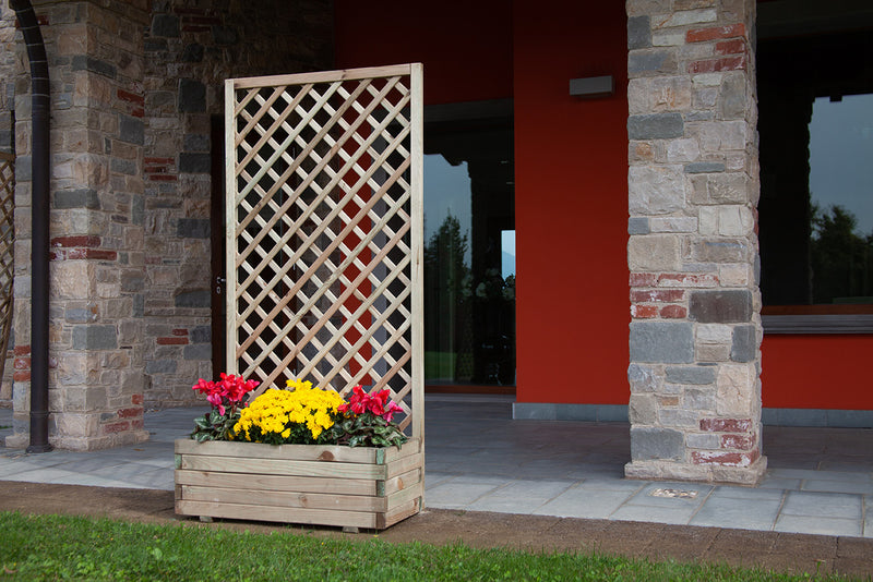 Fioriera da Giardino con Traliccio 120x44x180 cm in Legno-7