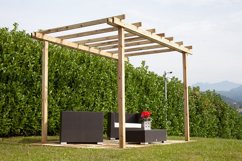 Pergola bioclimatica autoportante in alluminio bianco 3x4m Ombrea