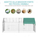 Recinto Recinzione per Animali Domestici 220x103x103 cm con Copertura in Acciaio-6