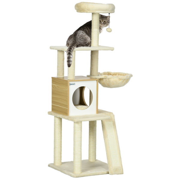 acquista Arbre à chat 48,5x48,5x141,5 cm avec perchoir et piquet beige