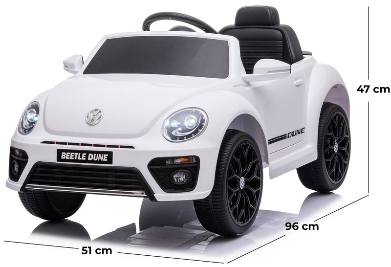 Macchina Elettrica per Bambini 12V Volkswagen Maggiolino Beetle Small Bianca-5