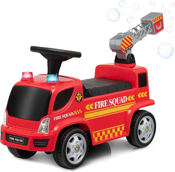 online Camion Pompieri Cavalcabile per Bambini Sparabolle Rosso