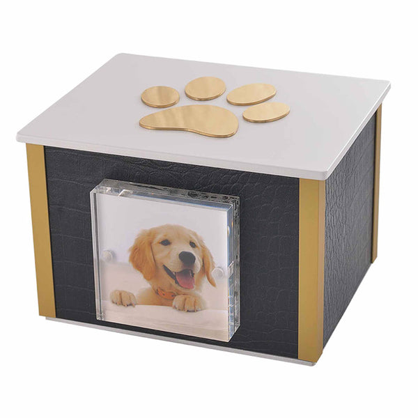 acquista Urne cinéraire en bois recouverte de simili cuir pour animaux 15x12x10 cm GMF Orma