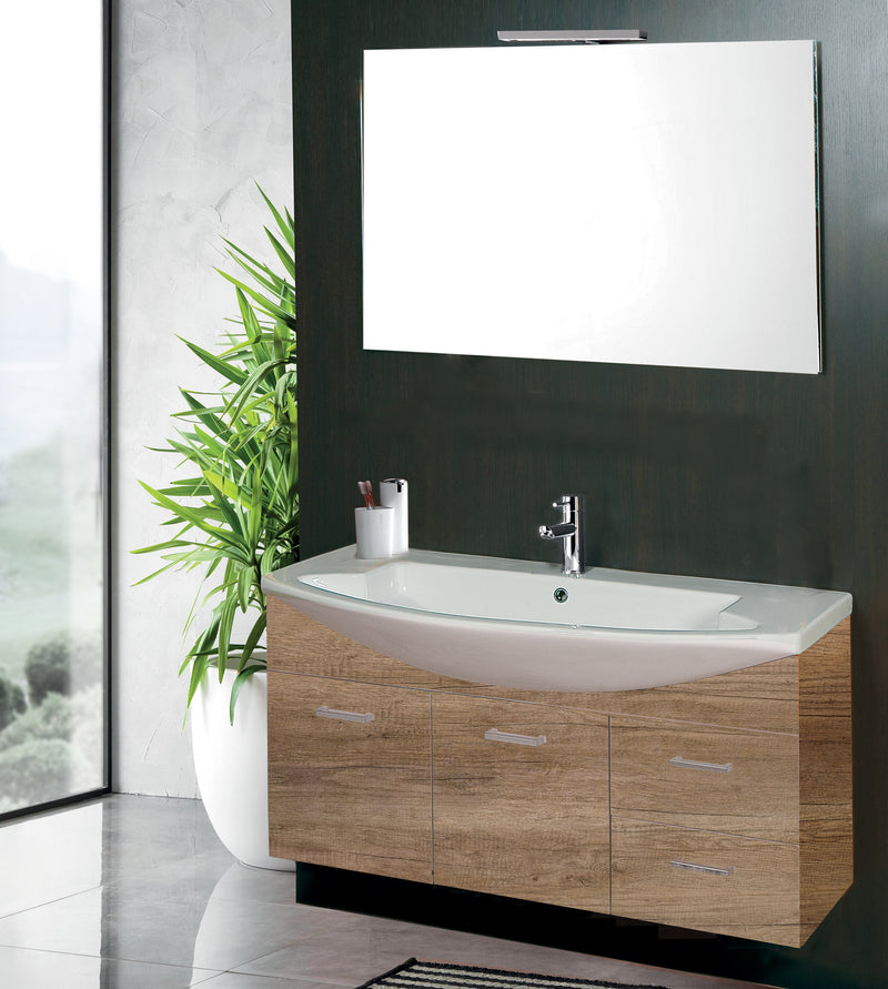 Mobile da Bagno Sospeso 108cm Mazzoni Manhattan Noce Chiaro Frassinato-1