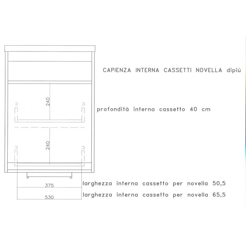 Mobile Lavatoio Sospeso 50,5x50,5x56 cm 1 Cassetto Montegrappa Novella Dipiù Bianco-7