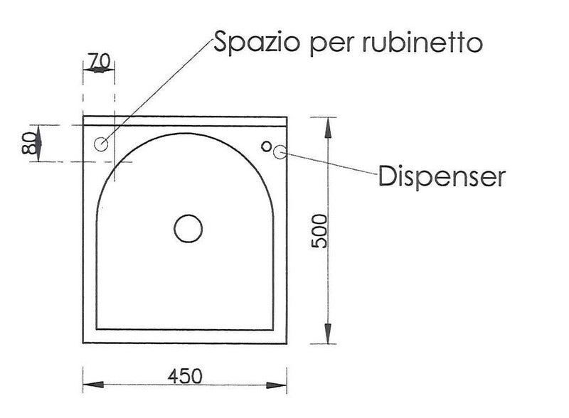 Mobile Lavatoio 45x50x85cm Anta Asse in Termoplastico Montegrappa Marella Bianco Destra-5