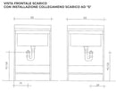 Mobile Lavatoio 60x50x85cm 2 Ante Asse in Legno Montegrappa Marella Bianco con Cesto-4