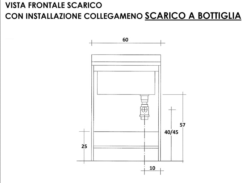 Mobile Lavatoio 60x60x85cm 2 Ante Asse in Termoplastico Montegrappa Marella Bianco con Cesto-4