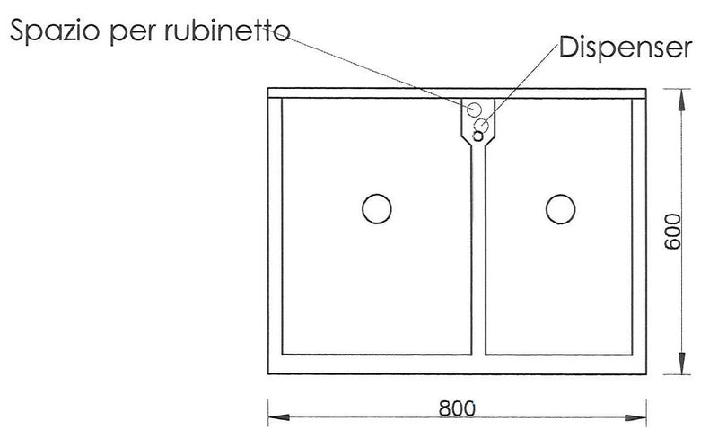 Mobile Lavatoio 80x60x85cm 2 Ante 2 Vasche Asse in Termoplastico Montegrappa Marella Bianco con Cesto-6