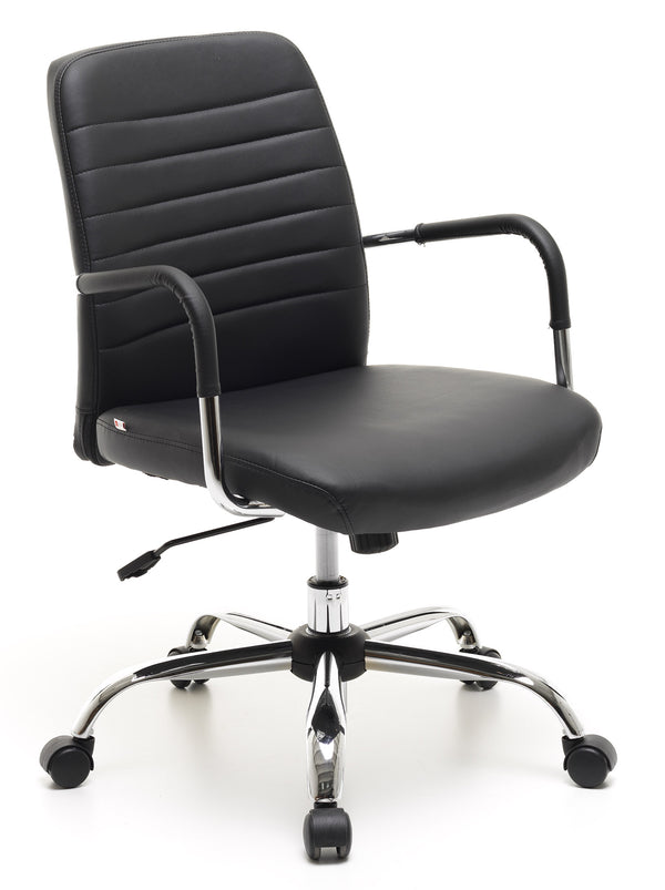 Chaise de bureau opérative en similicuir noir sconto