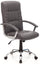 Fauteuil de bureau présidentiel en similicuir gris Leader