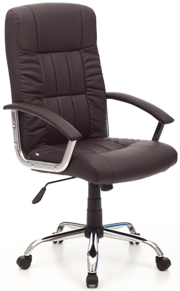 online Chaise de bureau présidentielle en similicuir marron Leader