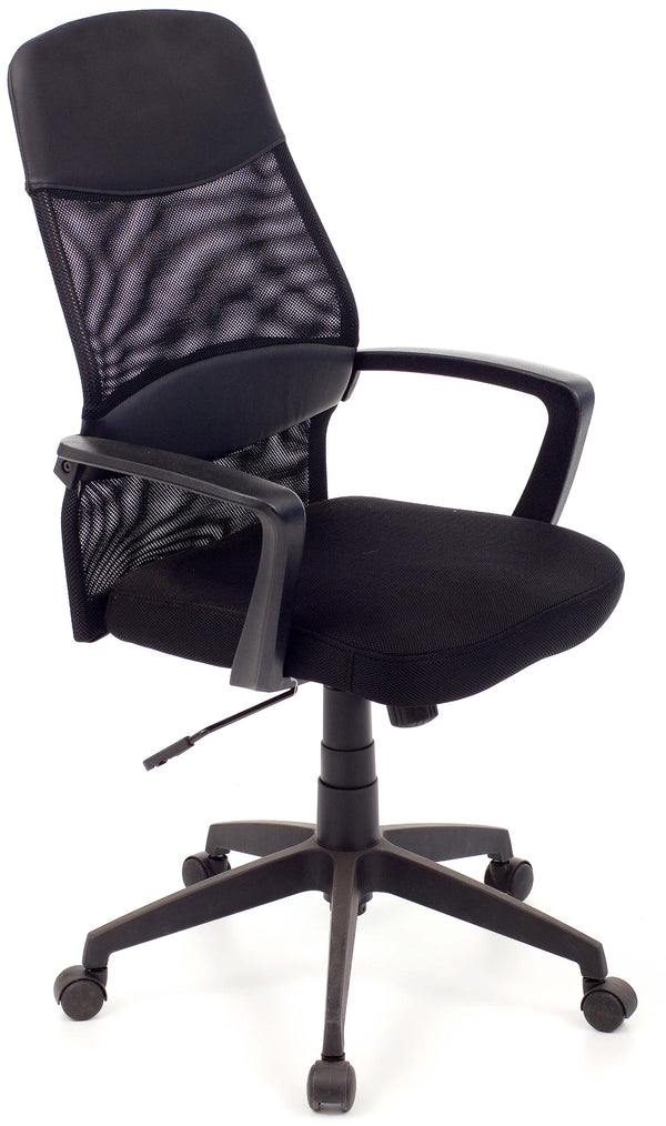 Fauteuil de bureau exécutif en tissu réseau noir sconto