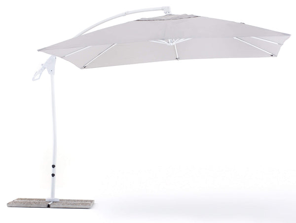 online Parasol de jardin décentralisé 3x3m en aluminium gris et ensemble polyester