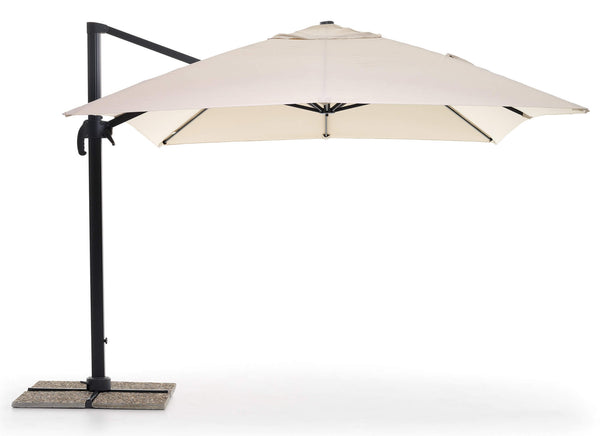 Parasol de Jardin Décentralisé 3x3m en Aluminium et Polyester Senso Beige sconto