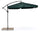 Parasol de jardin Ø3m décentralisé en polyester Iron et Green Moon