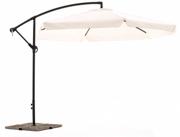 Parasol de Jardin Ø3m Décentralisé en Fer et Polyester Luna Ecru sconto