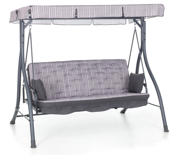 prezzo Fauteuil à bascule de jardin 3 places 198x140x174 cm Dossier inclinable pour fonction lit Zanzibar Anthracite