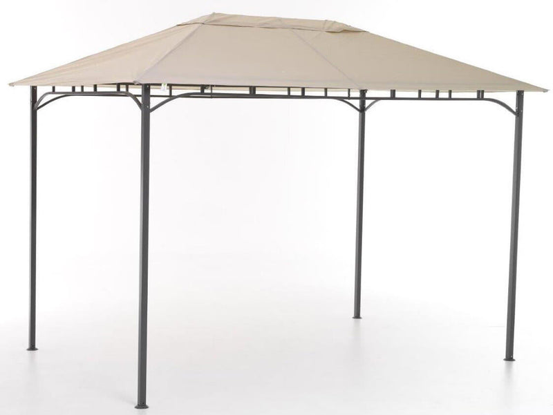 Gazebo da Giardino 3x2m in Ferro e Poliestere Rodi Beige-1