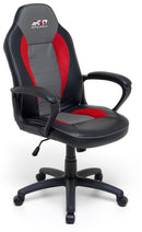 Sedia da Gaming Ergonomica 62x57x112 cm in Similpelle Nero e Rossa-1