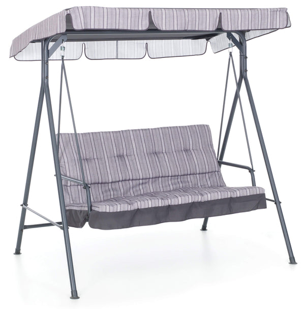 prezzo Balançoire de jardin 3 places 160x118x160 cm en fer et polyester Pemba Anthracite