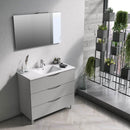 Mobile Bagno Sospeso 100 cm Lavabo Specchio e Lampada a LED TFT Marte Grigio Chiaro-1