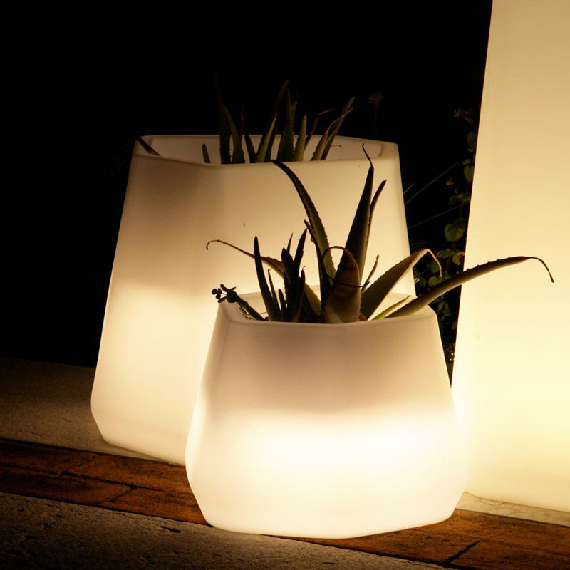 Vaso Luminoso da Giardino a LED 56x49x43 cm in Resina 5W Magnolia Multicolore-7