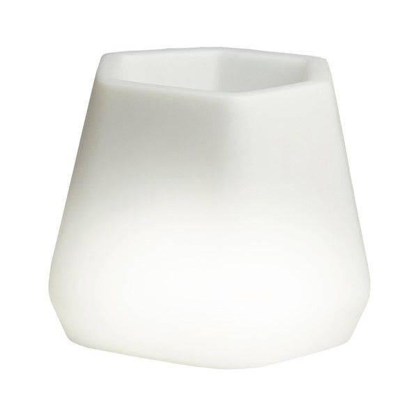 sconto Vase de Jardin Lumineux LED 40x35x27 cm en Résine 5W Magnolia Blanc Chaud