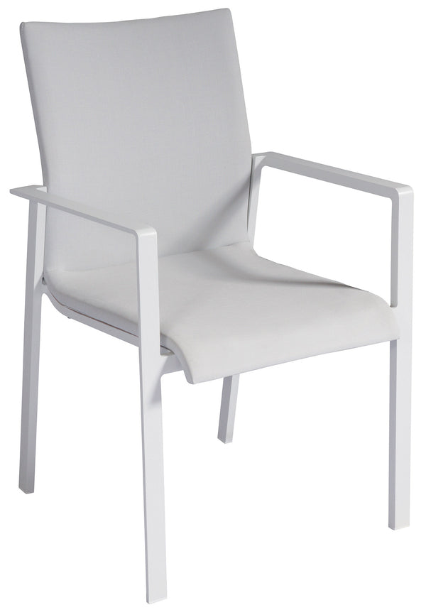 sconto Chaise de jardin empilable 58x63x91 cm en aluminium gris clair Santa Fè