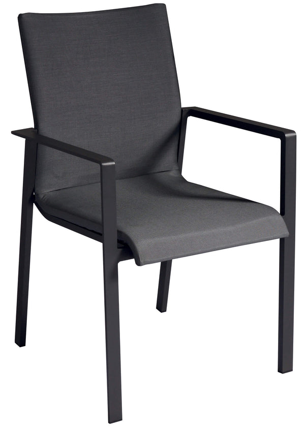 sconto Chaise de jardin empilable 58x63x91 cm en aluminium gris Santa Fè