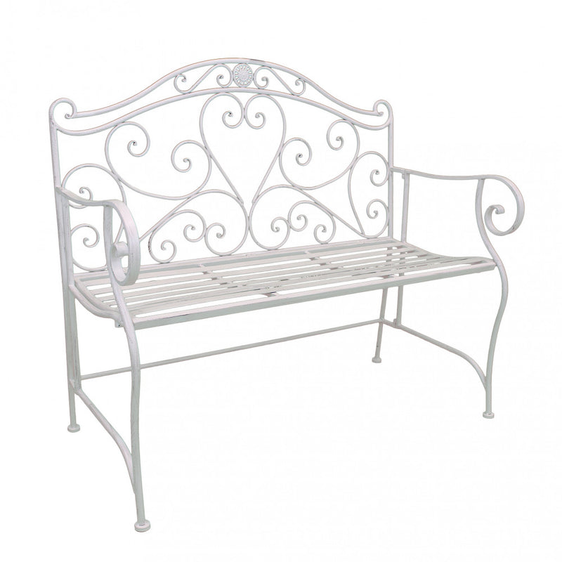 Panca Dollie Bianco Antico 103x54x95 h cm in Acciaio Bianco-1