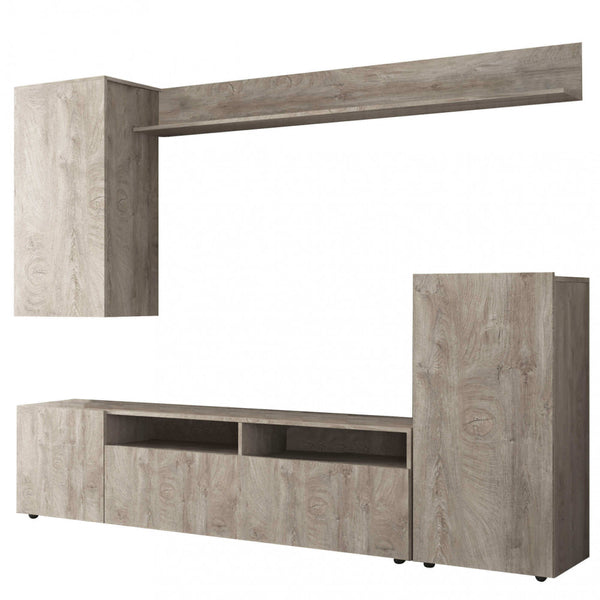 Bridge Living Room Storage Wall 207x34x170 h cm en aggloméré bilaminé chêne gris acquista