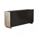 Credenza Carlile Antracite e Rovere Chiaro 150x40x76 h cm in Truciolare bilaminato Nero-1