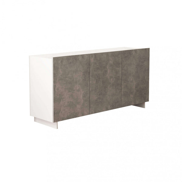 Buffet Carlile Effet Ciment Blanc et Gris 150x40x76 h cm en Marbre Bilaminé Aggloméré online