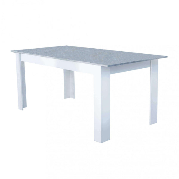 Table extensible Gemma 160/200x90x75 h cm en aggloméré bilaminé blanc et gris effet ciment acquista