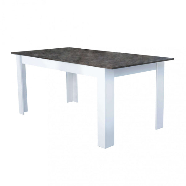 acquista Table extensible Gemma 160/200x90x75 h cm en aggloméré bilaminé blanc et gris effet ciment