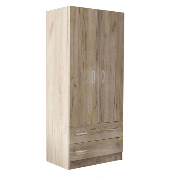 Armoire à 2 portes 80x52x180 h cm en aggloméré bilaminé chêne gris sconto