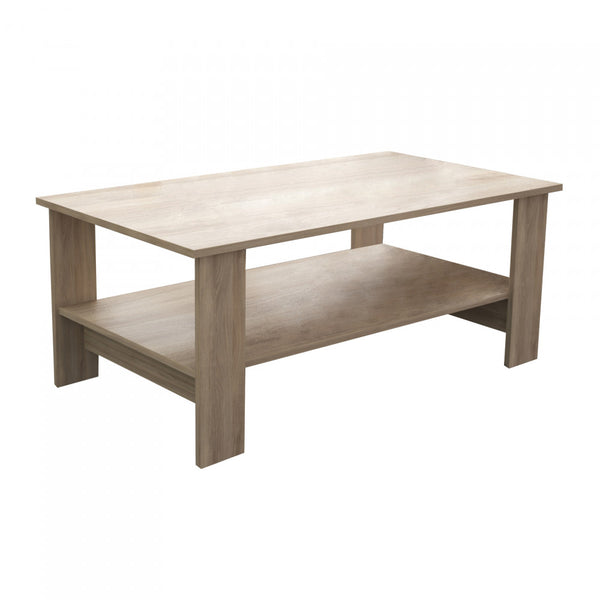 sconto Table basse Match 100x55x41 h cm en aggloméré bilaminé chêne clair