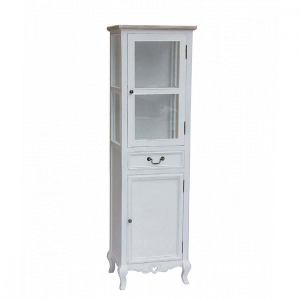 Vitrine Coeur 50x37x170 h cm en Bois de Paulownia Blanc prezzo