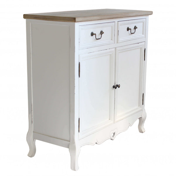 prezzo Buffet Heart 86x37x85 h cm en bois de paulownia blanc