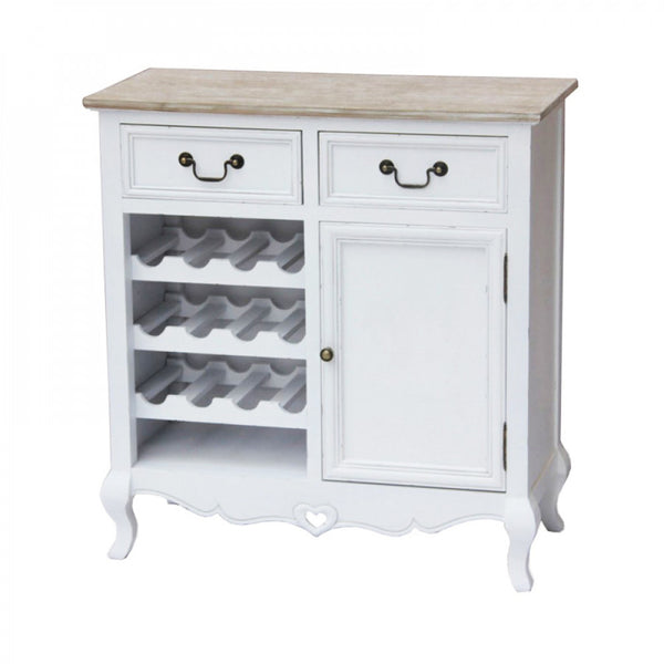 Buffet Heart Cellar 80x36x84,5 h cm en bois de paulownia blanc online